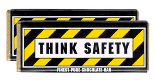 image of 2 think safety chocolate bars